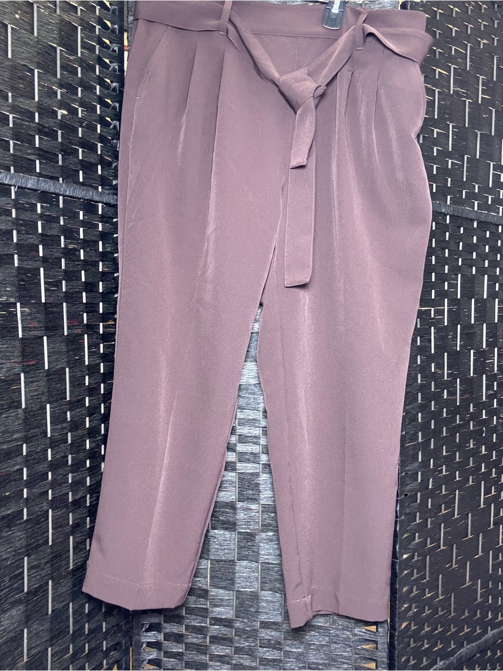 Women's Loft Brown Paperbag Waist Tie Pants